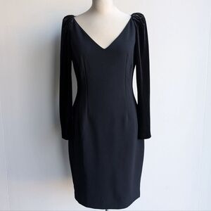 Zara black long sleeve sheath dress with velvet sleeves